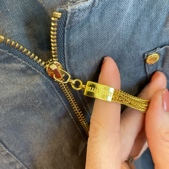 Ellen Tracy Linen 1/2 Sleeve Scoop Neck Solid Gray Tunic Blouse Womens Large - Picture 5 of 6